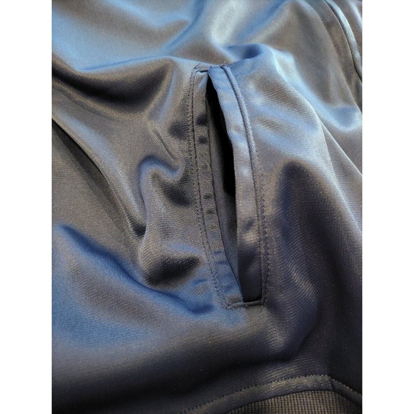 WOMEN'S BEBE SPORTS ATHLETIC JACKET- BLUE WITH PINK & WHITE ARM STRIPES -CUTE! - Picture 7 of 9